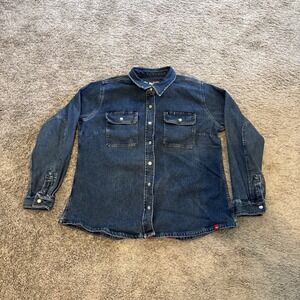 Dickies Jean Shirt Mens XL Temp-IQ Shacket Snap Denim Jacket Workwear Utility